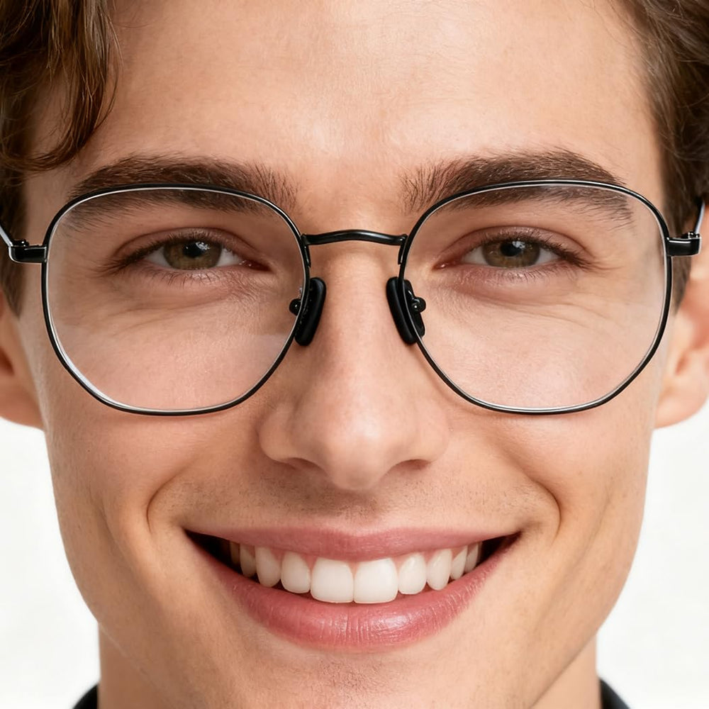 Close-up of hexagon-grip nose pads for glasses