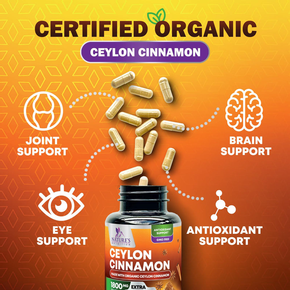 Antioxidant support symbol with cinnamon capsules