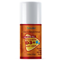 Front view of ANUMED Vitamin D3 + K2 Cream bottle with 10,000 IU label