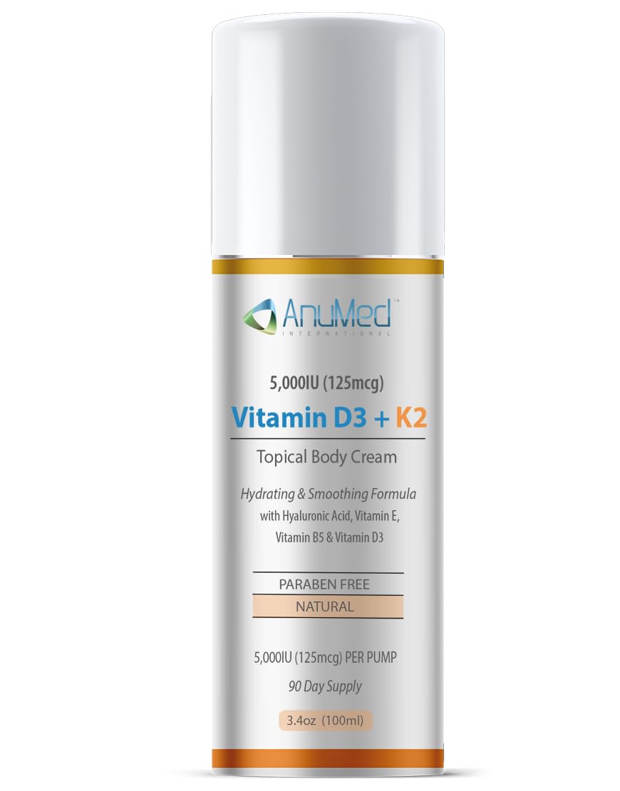 AnuMed Vitamin D3 K2 Cream 3oz tube - front view