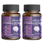 Front view of Anven Health sleep support capsules showing 400mg L-Theanine and 200mg Apigenin