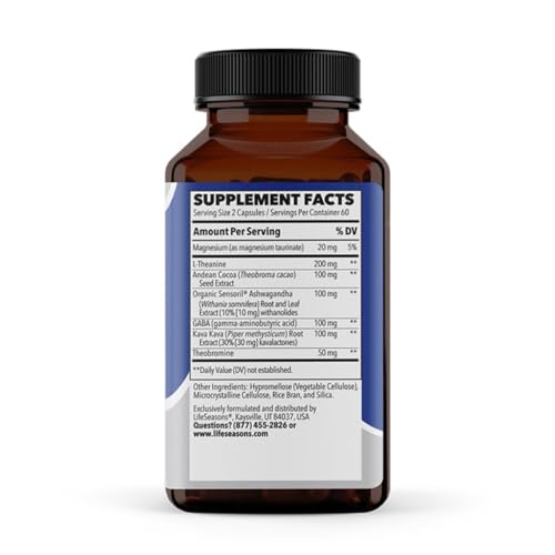 Herbal components including Ashwagandha and Kava Kava