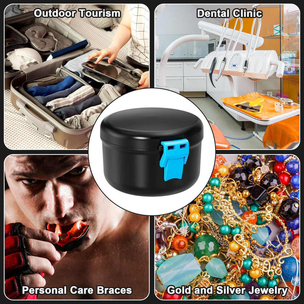 Compact, portable travel-friendly denture case