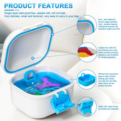 Denture case being used to clean retainers and mouth guards