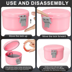 250ml capacity denture case with detachable soaking basket