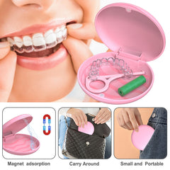 Case storing aligners, mouth guards, dentures and dental items