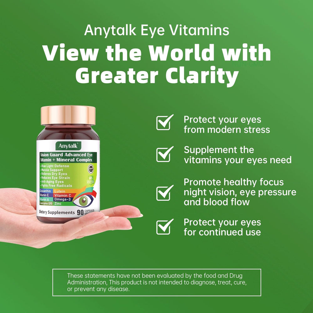 Adult taking eye health supplement