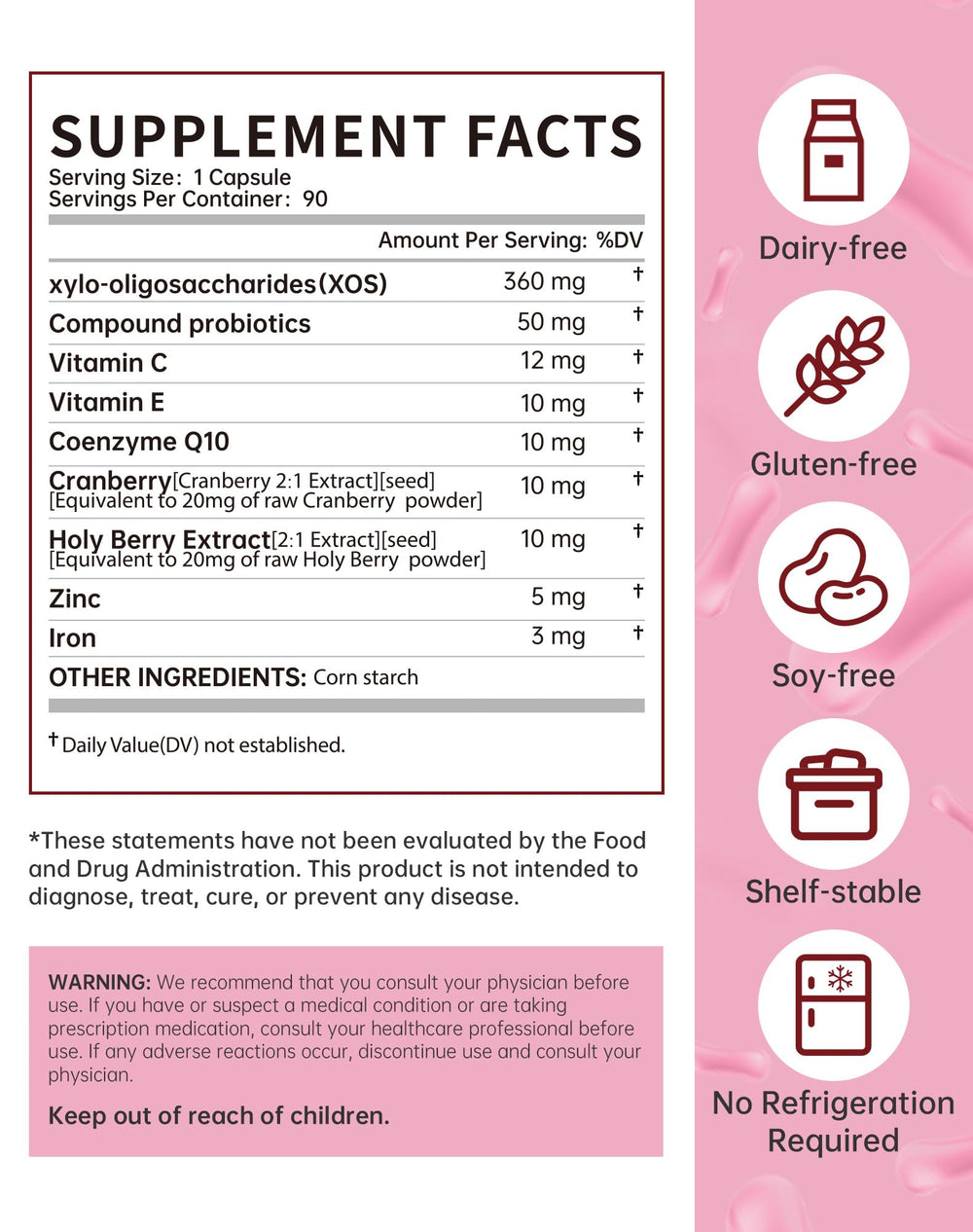 Package highlighting vaginal pH balance and odor control