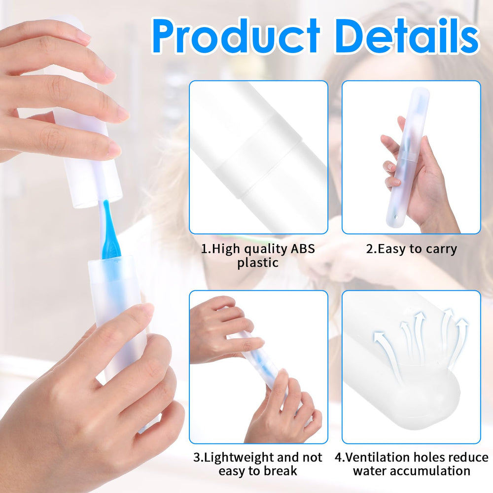 Compact 7.67 x 1.1 inch toothbrush travel containers suitable for most standard toothbrushes