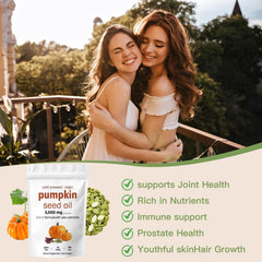 Illustration of healthy hair and prostate support from pumpkin seed oil and saw palmetto