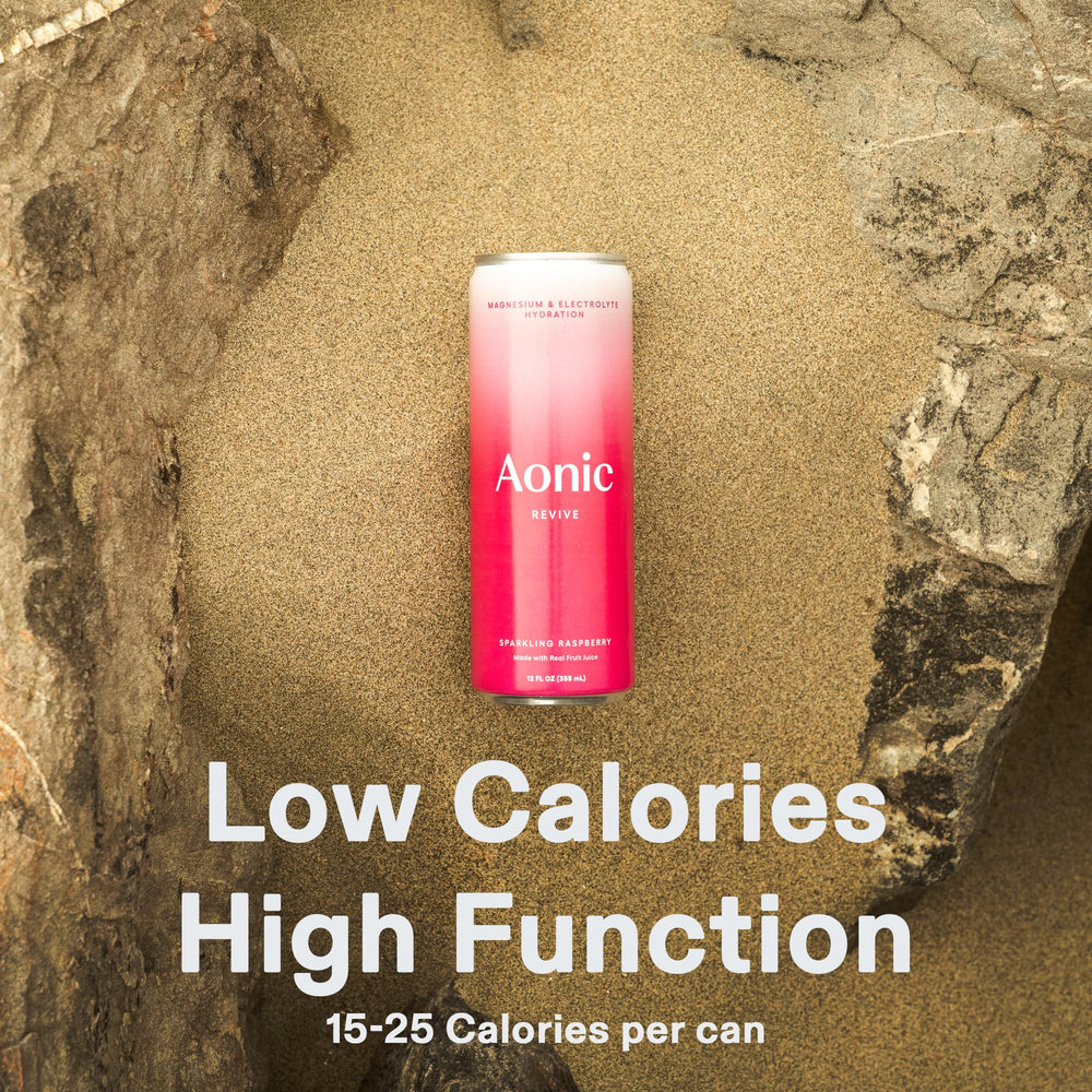 Athlete drinking Aonic Revive after workout