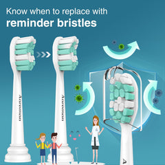 Smart color-changing bristles indicating replacement time