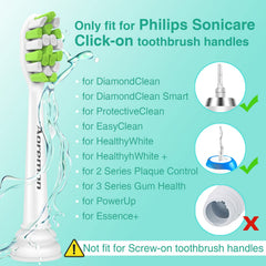 Close-up of Aoremon brush head bristles showing compatibility with Philips Sonicare