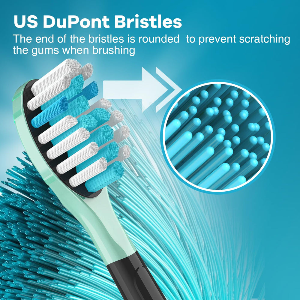 Fade-to-blue bristle indicator on Aoremon Sonicare replacement head.