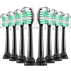 Aoremon replacement heads for Sonicare in black color, 8-pack