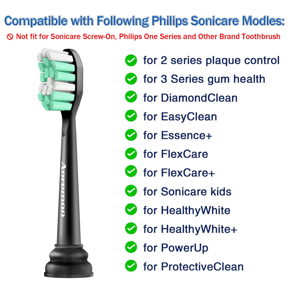 Sonicare snap-on compatible heads fitting Philips models