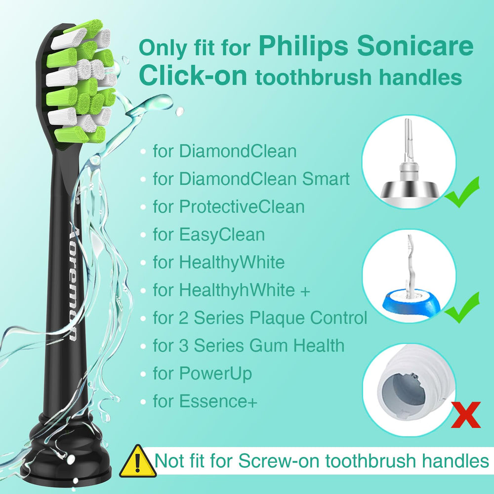 Close-up of Aoremon Sonicare brush head bristles with fade-to-blue indicator