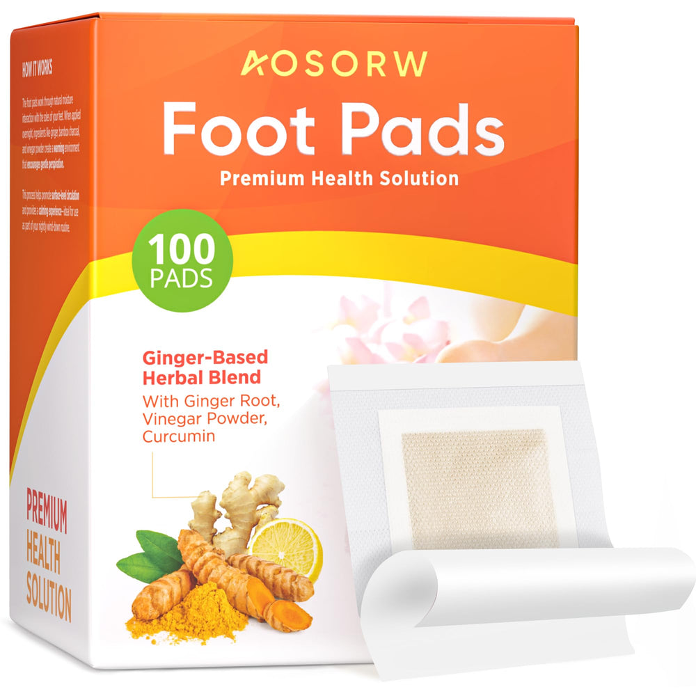 AOSORW natural herbal foot pads in orange packaging