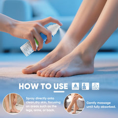 Non-greasy, fast-absorbing magnesium oil spray in use