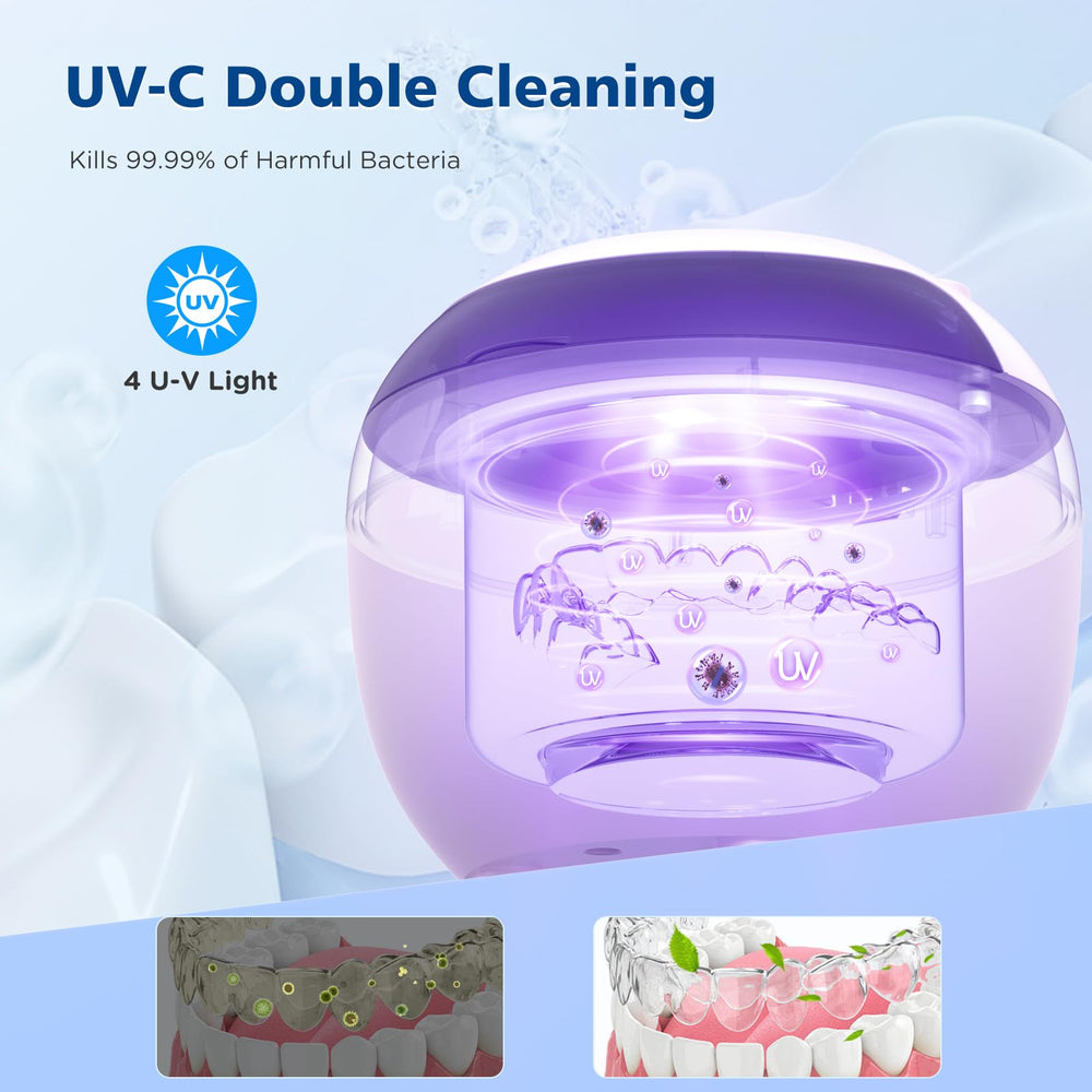 Ultrasonic cleaner with 200ml capacity for dentures and aligners