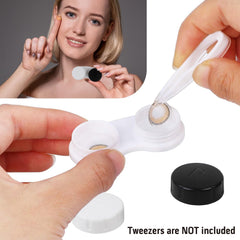Aoutrow 16-pack black contact lens case box - durable ABS plastic
