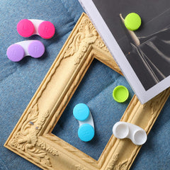 Aoutrow 16-pack mini contact lens case set in pink candy color