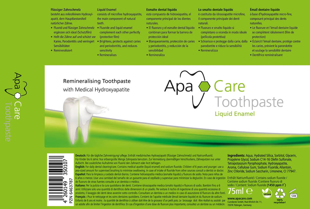 ApaCare toothpaste ingredients list