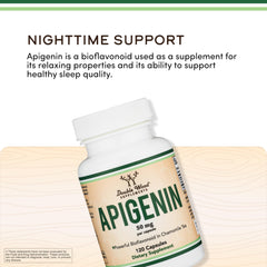 Graphic representing relaxation and sleep support from Apigenin