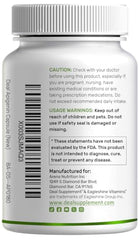 Label showing apigenin 100 mg per serving on bottle