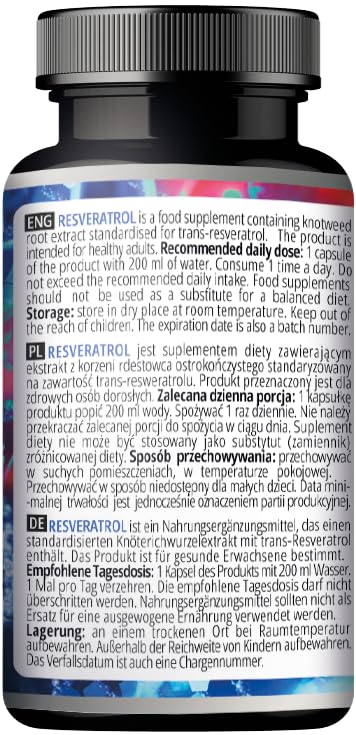 Bottle close-up: Resveratrol Max packaging and label