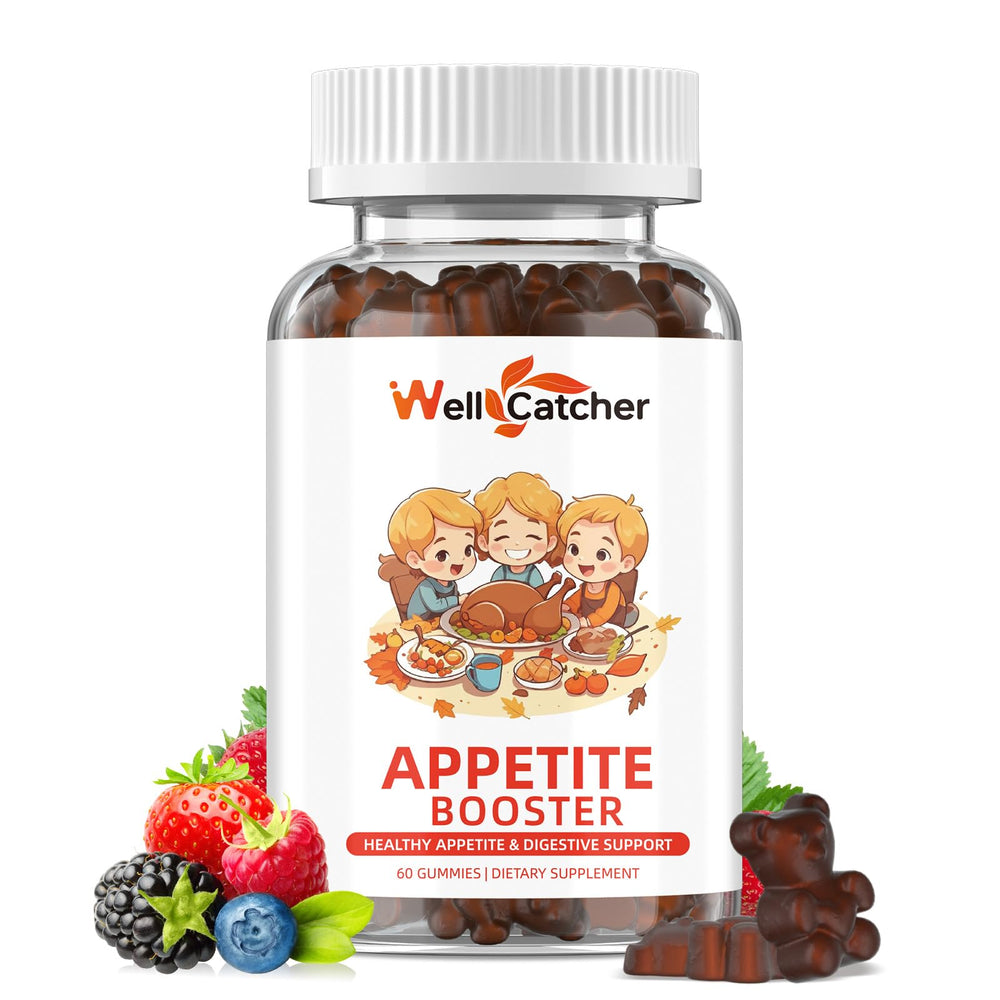 Appetite Booster Gummies bottle label for kids and adults