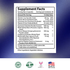 Lifestyle image featuring a bottle of appetite suppressant and healthy snacks