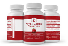 Non-GMO emblem on Apple Cider Vinegar capsule bottle