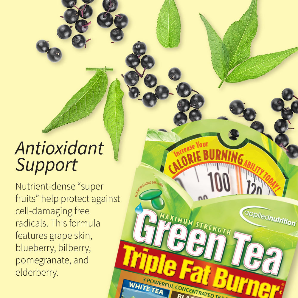 Label highlighting green tea extract and caffeine