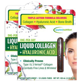 Front of Applied Nutrition Liquid Collagen + Hyaluronic Acid box and tubes