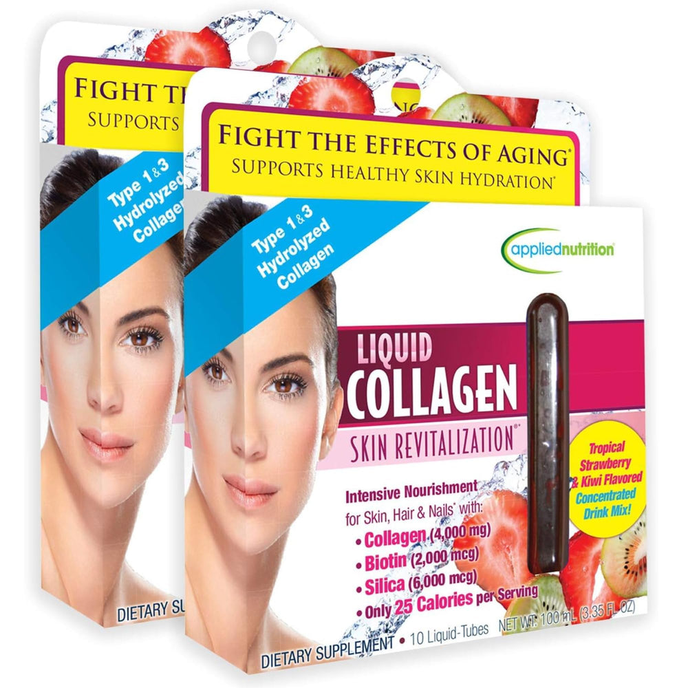 Applied Nutrition Liquid Collagen Skin Revitalization 2-pack bottles - Tropical Strawberry & Kiwi