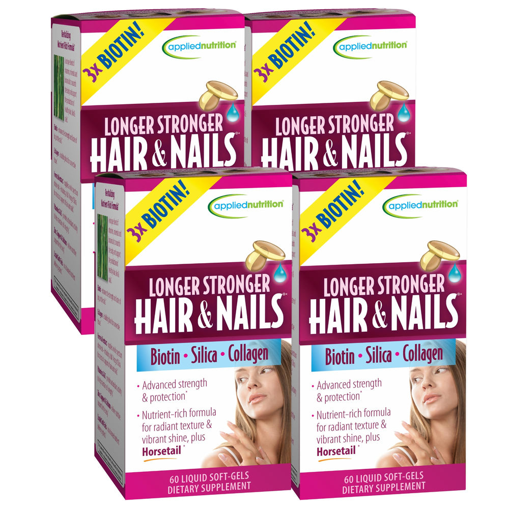 Applied Nutrition Longer Stronger Hair & Nails bottle front view