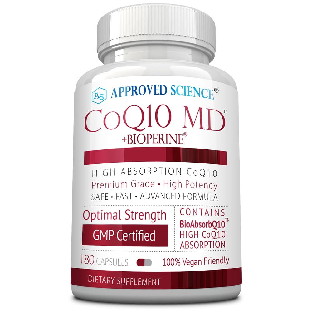 Approved Science CoQ10 MD bottle with Bioperine 300mg - 3 Month Supply