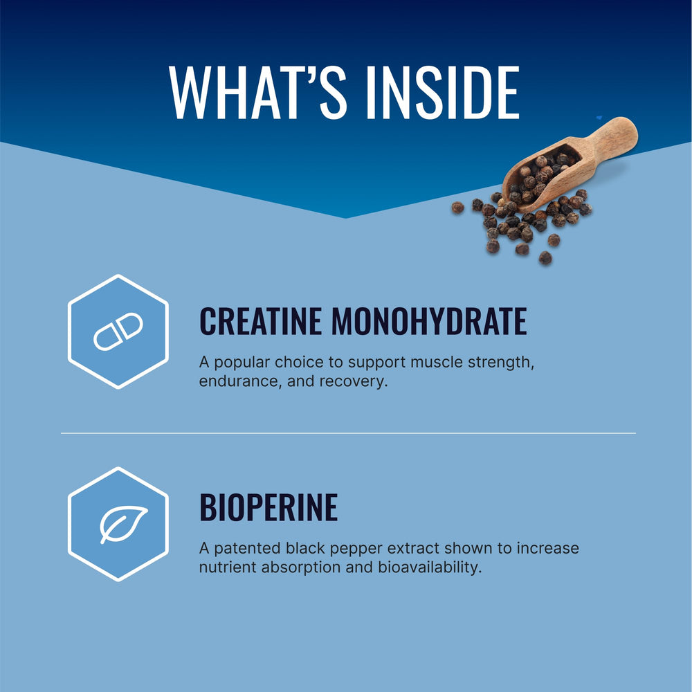 5 g serving scoop of unflavored creatine monohydrate powder