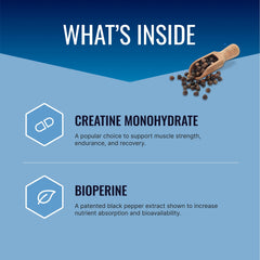 5 g serving scoop of unflavored creatine monohydrate powder