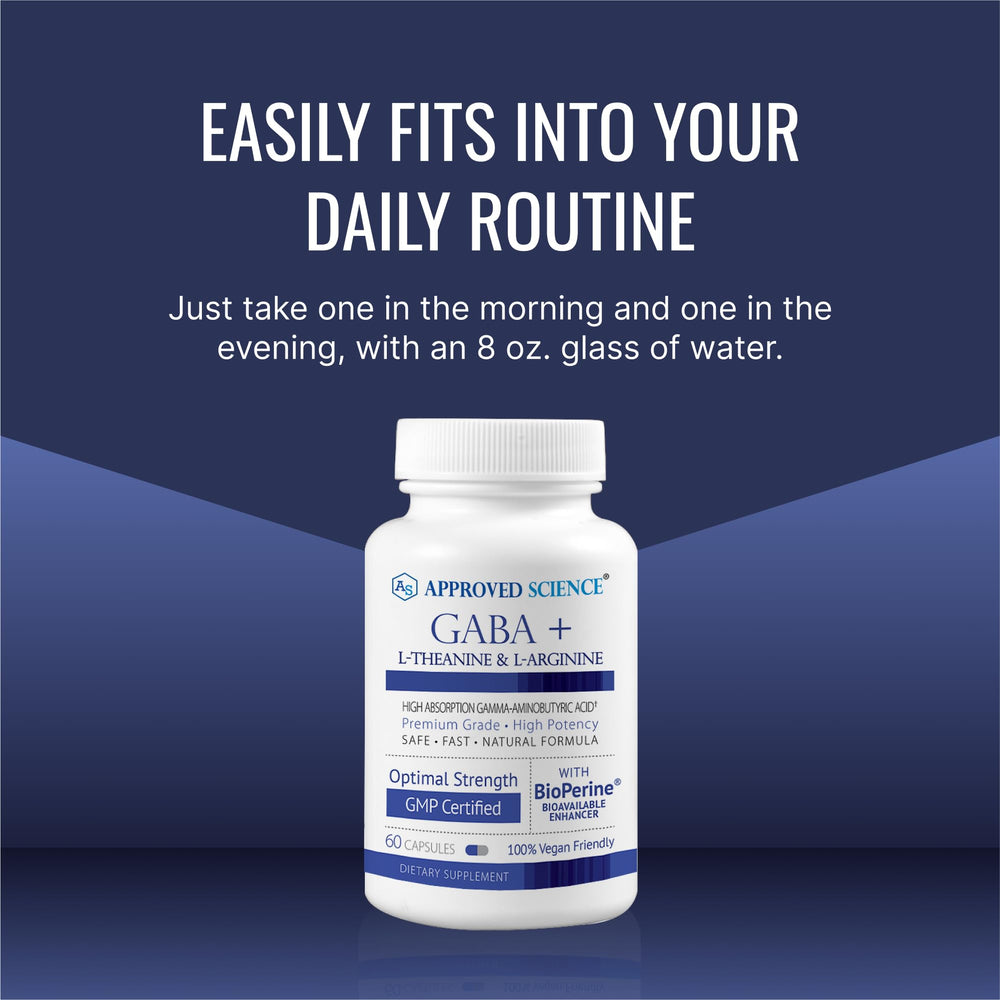 GABA+ bottle with GMP-certified USA facility label