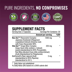 60 vegan friendly capsules of Approved Science Resveratrol