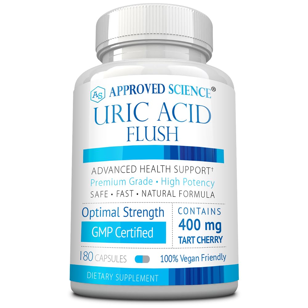 Box of Approved Science Uric Acid Flush supplement with Folic Acid and Tart Cherry