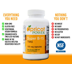 Label of Apricot Power B-15 Pangamic Acid