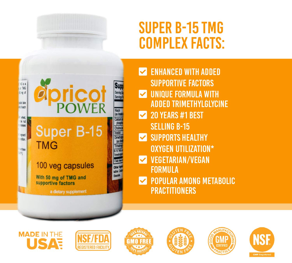 Box packaging for Apricot Power B-15 Pangamic Acid