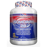 APS Nutrition Isomorph 28 protein powder tub shows high-purity whey isolate for fast absorption.