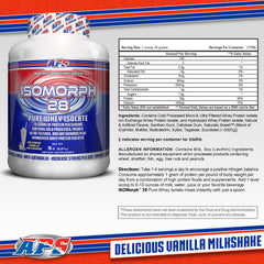 APS Nutrition Isomorph 28 scoop-dispense shows easy measurement for quick, convenient shakes
