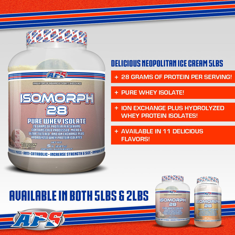 APS Nutrition Isomorph 28 tub in a kitchen for everyday protein use