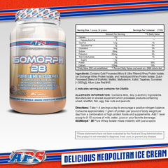 APS Nutrition Isomorph 28 whey scoop emphasizes measurement accuracy for post-workout shakes
