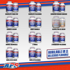 APS Nutrition Neapolitan flavor in a glass with spoon for dessert-like protein option